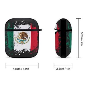 Musical Mexico Flag Airpods Case Cover for Apple AirPods 2&1 Cute Airpod Case for Boys Girls Silicone Protective Skin Airpods Accessories with Keychain