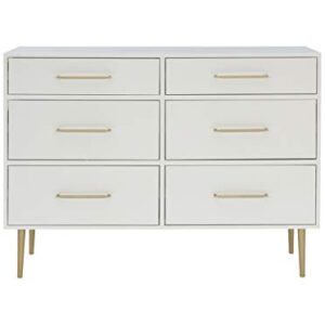 Linon Lennon White Six Drawer Dresser