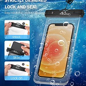 MoKo Waterproof Phone Case 2 Pack, IPX8 Underwater Phone Pouch Dry Bag Compatible with iPhone 14 13 12 11 Pro Max X/Xr/Xs/8/7 Plus, Galaxy S21/S20 Plus/Note 10/9 up to 7.4"