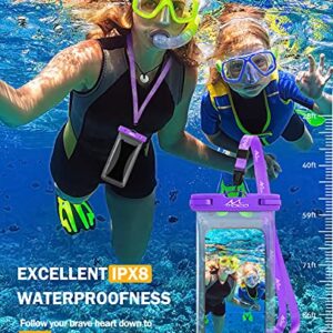 MoKo Waterproof Phone Case 2 Pack, IPX8 Underwater Phone Pouch Dry Bag Compatible with iPhone 14 13 12 11 Pro Max X/Xr/Xs/8/7 Plus, Galaxy S21/S20 Plus/Note 10/9 up to 7.4"