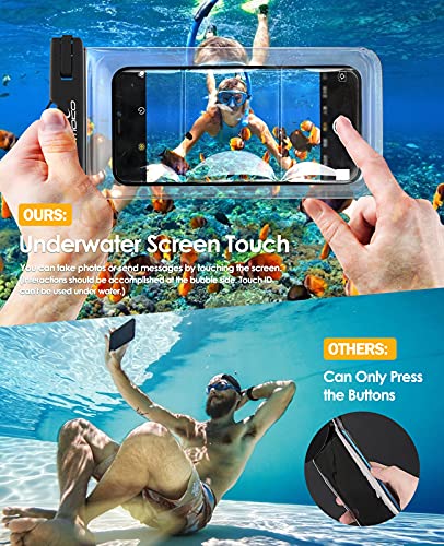 MoKo Waterproof Phone Case 2 Pack, IPX8 Underwater Phone Pouch Dry Bag Compatible with iPhone 14 13 12 11 Pro Max X/Xr/Xs/8/7 Plus, Galaxy S21/S20 Plus/Note 10/9 up to 7.4"