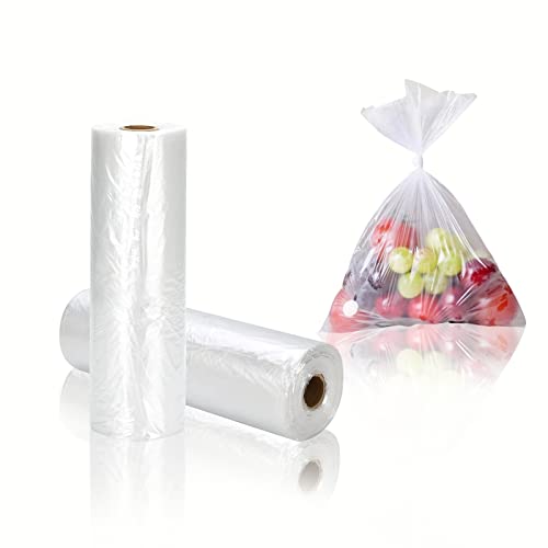 OausTect 12" X 16" Plastic Produce Bag 1 Roll, Clear Food Storage Bags for Fruits Vegetable, 350 Bags/Roll