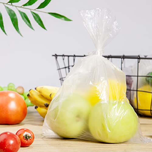 OausTect 12" X 16" Plastic Produce Bag 1 Roll, Clear Food Storage Bags for Fruits Vegetable, 350 Bags/Roll