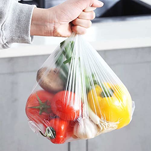 OausTect 12" X 16" Plastic Produce Bag 1 Roll, Clear Food Storage Bags for Fruits Vegetable, 350 Bags/Roll