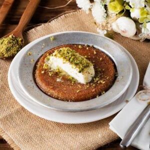 Kunefe Plates Set of 3, Kunafa Dough Serving Plates, Kataifi Dough Silver Plates, Aluminum Plates for Kunafa Shredded Dough, Turkish Kunefe Serving Plates (Small 5 in)