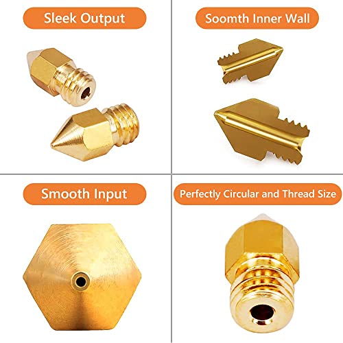 Creality Official MK8 Ender 3 Nozzles 24 pcs 3D Printer Brass Nozzles Extruder for Ender 3 Series and Creality CR-10 0.2mm, 0.3mm, 0.4mm, 0.5mm, 0.6mm, 0.8mm, 1.0mm Printer Nozzle Kit