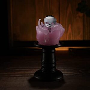 Pink Baby Head Skeleton Candle 4"H - Skeleton Shows When Burning, Burns for 4.5 Hours! - Weird Candle Gifts for Friends - by Gute - Goth Gifts, Goth Home Decor, Spooky Candles, Scary Novelty Candles