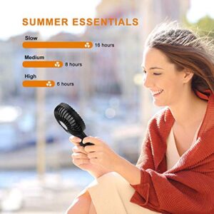 YunTuo Portable Handheld Fan, 4000mAh Battery Operated Rechargeable Personal Fan, 6-15 Hours Working Time for Outdoor Activities, Summer Gift for Men Women