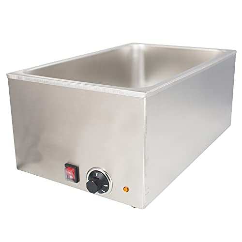 CMI Commercial Food Warmer,Electric Soup Warmer,20" x 12" Size, Stainless Steel Bain Marie, Buffet Food Warmer Steam Table for Catering and Restaurants，120V, 1200W