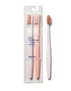 manual toothbrush - smartly- soft 6 pack (pink)