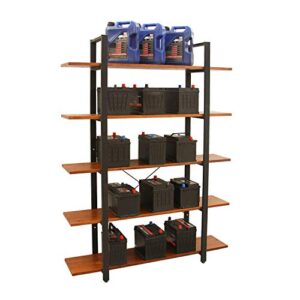 CONSDAN Industrial Bookshelf, USA Grown Hardwood, Real Wood Bookshelves, Modern Open Rustic Bookcase, Storage Shelf, Display Shelf, Poplar Solid Wood-5 Tier Shelf