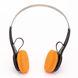 gpo retro bluetooth headset, wireless bluetooth headphones with 20h playtime, 200h standby, lightweight retro headphones with built-in mic, black and orange