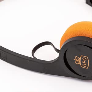 GPO Retro Bluetooth Headset, Wireless Bluetooth Headphones with 20H Playtime, 200H Standby, Lightweight Retro Headphones with Built-in Mic, Black and Orange