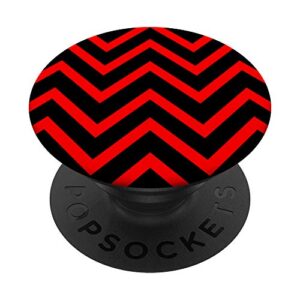 red and black zigzag chevron popsockets popgrip: swappable grip for phones & tablets