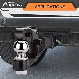 ANGCOSY 10-Ton Pintle Hook Trailer Hitches Receiver Hook Combination 2-5/16” Hitch Ball, 20000 lbs, 15-1/2” Length