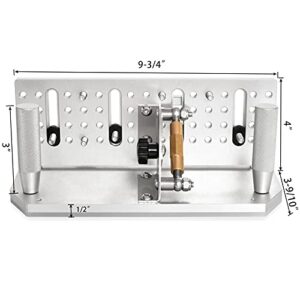 OneChoi Belt Grinder Knife Jig, 9-3/4’’ Long Sharpening Locator Adjustable Angle -5°~ 25°, Belt Knife Sharpener Jig with Dual Press Plates,Knife Making Angle Grind Guide for Belt Sander Machine