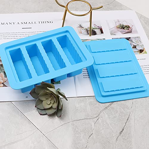 Suwimut 2 Pack Silicone Butter Mold Tray with Lid, Large 4 Cavities Rectangle Butter Maker Holds 6 Tablespoons Butter, Non-Stick Butter Container for Brownies, Homemade Butter, Herbed, Garlic Butter