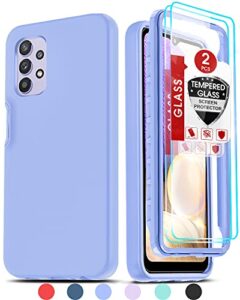 leyi for galaxy a32 5g case, samsung a32 5g case, samsung galaxy a32 5g case with [2 x tempered glass screen protector], full-body shockproof silicone phone case for samsung a32 5g, violet