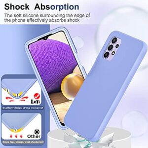 LeYi for Galaxy A32 5G Case, Samsung A32 5G Case, Samsung Galaxy A32 5G Case with [2 x Tempered Glass Screen Protector], Full-Body Shockproof Silicone Phone Case for Samsung A32 5G, Violet