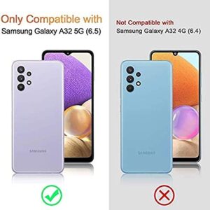 LeYi for Galaxy A32 5G Case, Samsung A32 5G Case, Samsung Galaxy A32 5G Case with [2 x Tempered Glass Screen Protector], Full-Body Shockproof Silicone Phone Case for Samsung A32 5G, Violet