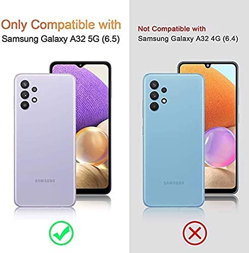 LeYi for Galaxy A32 5G Case, Samsung A32 5G Case, Samsung Galaxy A32 5G Case with [2 x Tempered Glass Screen Protector], Full-Body Shockproof Silicone Phone Case for Samsung A32 5G, Violet