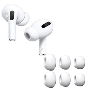 tonegod airpods pro replacement ear tips [3 pairs] for airpods pro, silicon earbuds tips with noise reduction hole, fit in the charging case (sizes s/m/l, white)