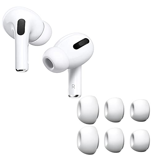 ToneGod AirPods Pro Replacement Ear Tips [3 Pairs] for AirPods Pro, Silicon Earbuds Tips with Noise Reduction Hole, Fit in The Charging Case (Sizes S/M/L, White)