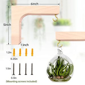 Jantens 2 Pack Hanging Plant Hook, Plant Hangers Indoor, Wooden Hanging Basket Hooks for Indoor Flower Baskets Pot Wind Chime Lanterns Planter