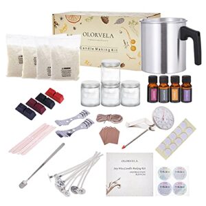 olorvela candle making kit diy arts and crafts kits, complete candle making supplies kit with candle jars crafts tags gift set for women and for mothers day