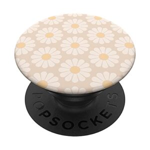 ivory white daisy floral flower design popsockets swappable popgrip