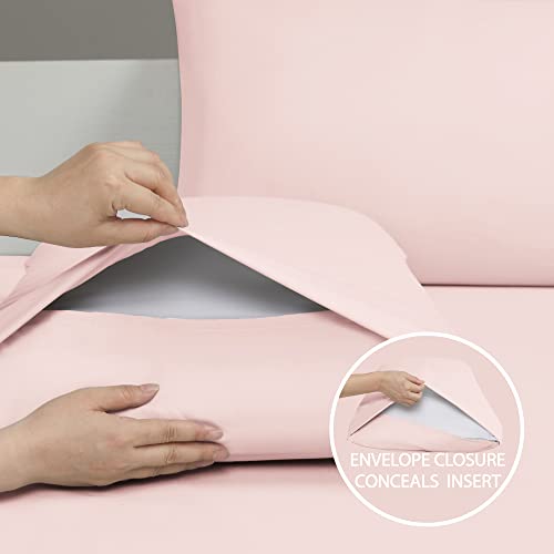 Cathay Home Essentials Ultra Soft Hypoallergenic Wrinkle Resistant Double Brushed Microfiber Bedding Sheet Set, Blush, 4 pcs, Queen