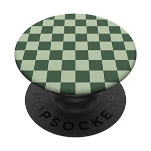 sage green checkered checkerboard pattern popsockets swappable popgrip