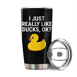 i just really like ducks ok rubber duck stainless steel tumbler 20oz & 30oz travel mug