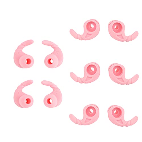 Artibox 5 Pairs Replacement Ear Fins Wings Sports Ear Hooks Anti-Slip Earbuds Stabilizers Replacement Eartips Adapters for Wired/Wireless in Ear Earphones 3.8mm to 5mm with Storage Box (Pink)