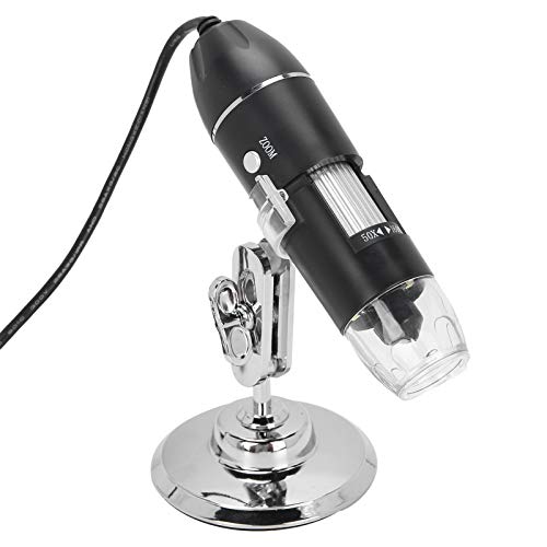 CiCiglow Digital USB Microscope 1600X 8LED Portable Digital Electronic Microscope with Stand Compatible for Windows 7, for Windows 10/10.13