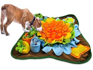 alibuy dogs snuffle mat pet feeding mats puppy sniffing pad,cat doggies interactive puzzle toys for multiple breeds encourages natural foraging skills,training and stress release (orange)