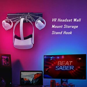 AMVR VR Headset and Controllers Wall Mount Storage Hook Stand for Quest 2, Quest 1,Rift S,Valve Index,HP Reverb G2,HTC Vive, Vive Pro, Cosmos, Elite, Playstation VR (Gray)