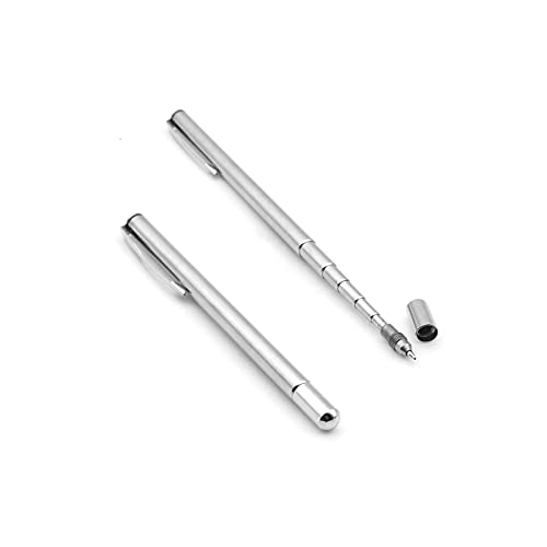 Pocket Pointer Presentation Pointer 2 in 1 Ballpoint Pen Pointer for Optometry Stainless Steel Extendable Telescopic Retractable Pointer for Teacher Professor Presentation and Lecture