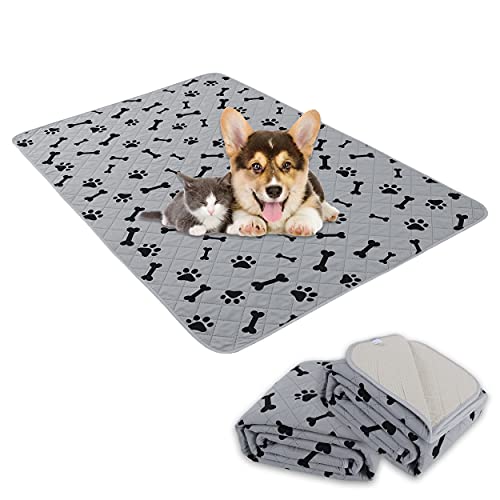 nanbowang Dog Crate Pee Pads - Wahable Dog Rugs Non-Slip Puppy Pads for Small Dogs, Water Absorb Training Pads(1824 Gray)