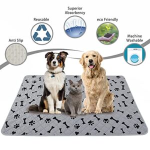 nanbowang Dog Crate Pee Pads - Wahable Dog Rugs Non-Slip Puppy Pads for Small Dogs, Water Absorb Training Pads(1824 Gray)