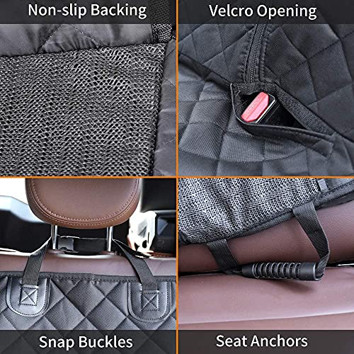 Ataqus Dog Car Seat Covers，100% Waterproof Pet Seat Cover，Scratch Proof, Heavy Duty and Nonslip Pet Bench Seat Cover,Capable for Cars, Trucks & SUVs