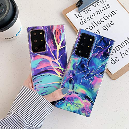 Sunswim for Galaxy S21 Plus Case Protective Cover Marble Phone Case for Women Girls Sparkle Slim Fit Shockproof Soft Silicone Rubber TPU Bumper Case for Samsung Galaxy S21 Plus 5G Case 6.7" 2021-Blue