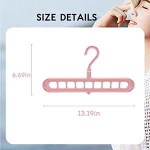 BINBE 6 Pcs Magic Space Saving Clothes Hangers with 9 Holes, Closet Organizers and Storage, Multifunctional Closet Organizer for Heavy Clothes Shirts Pants Dresses Coats (6)