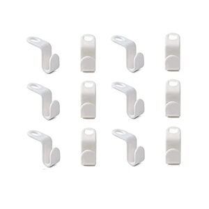 hanger hooks clothes hanger connector hooks 10 pieces thickened hanger extender clips ，buckle hook for closet space savers and organizer closets superimposed to connect (white)