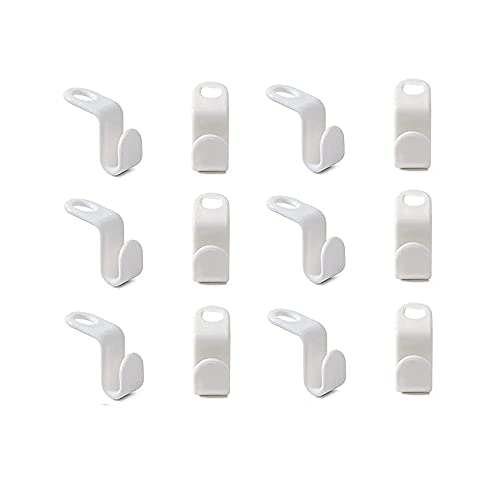 Hanger Hooks Clothes Hanger Connector Hooks 10 Pieces Thickened Hanger Extender Clips ，Buckle Hook for Closet Space Savers and Organizer Closets superimposed to Connect (White)