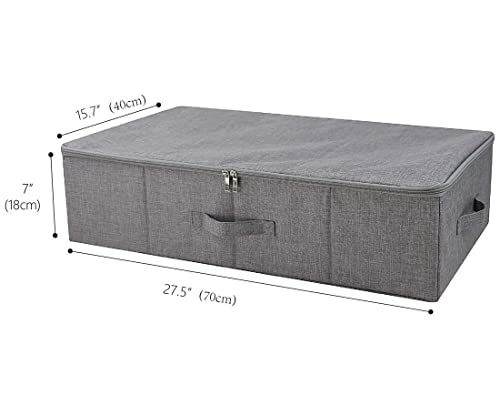 iwill CREATE PRO Dark Gray Underbed Storage Bin, 2pcs Storage Boxes, Zip Lidded, Washable & Folding Design