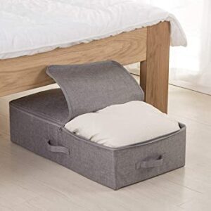 iwill CREATE PRO Dark Gray Underbed Storage Bin, 2pcs Storage Boxes, Zip Lidded, Washable & Folding Design