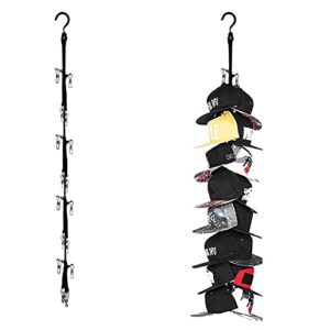 peohud 2 pack closet hanging hat organizer rack, 16 hooks hat storage hangers for baseball caps, ball hats, golf caps, beanies hats, sports caps, closet hook cap holder
