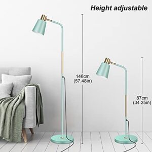 NIOSTA Floor Lamp, Industrial Floor Lamp Height Adjustable 360° Rotation Lampshade Modern Standing Lamp, Floor Lamps for Living Room, Office, Bedroom Reading, Work etc(Green)