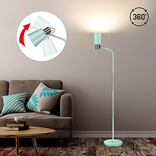 NIOSTA Floor Lamp, Industrial Floor Lamp Height Adjustable 360° Rotation Lampshade Modern Standing Lamp, Floor Lamps for Living Room, Office, Bedroom Reading, Work etc(Green)